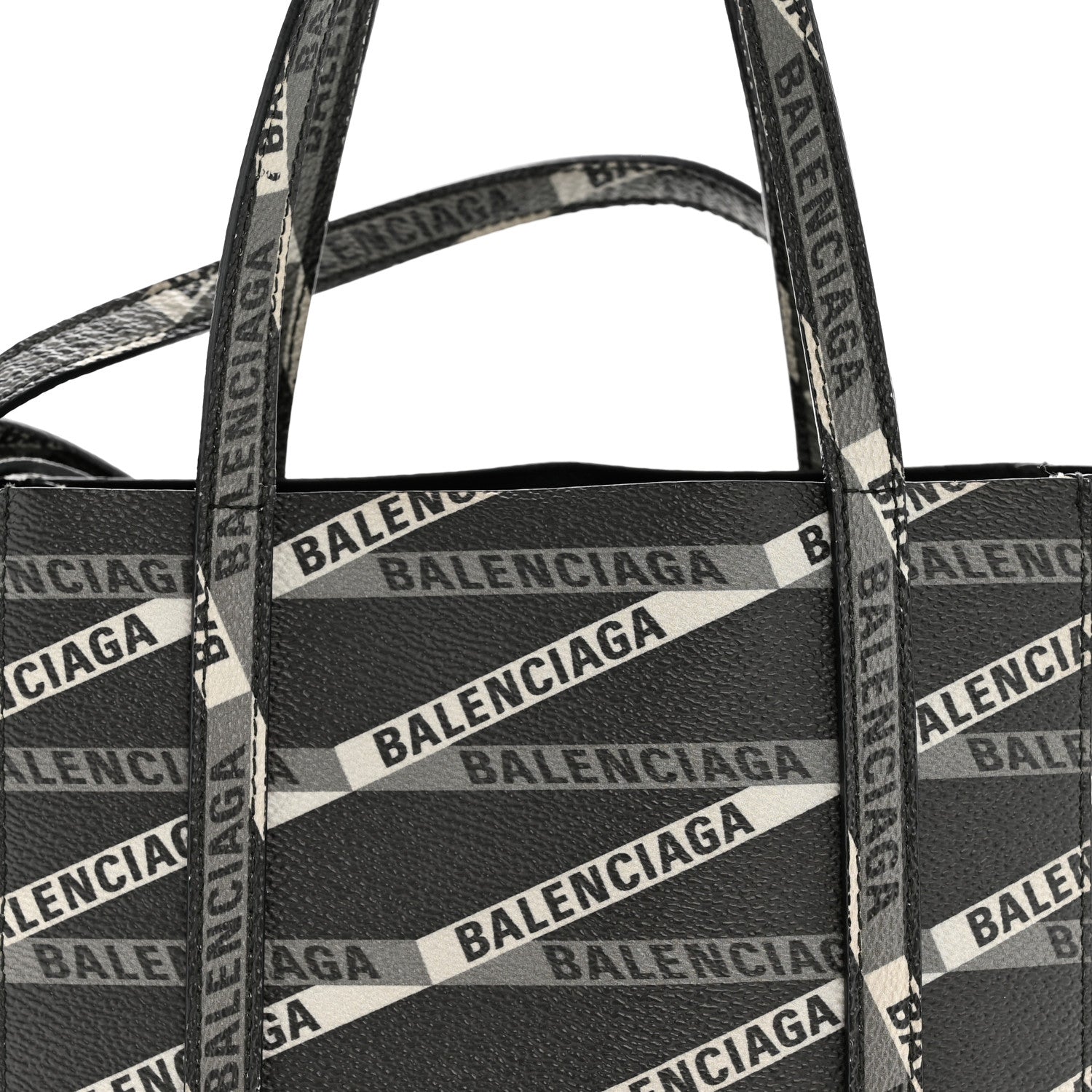Balenciaga Coated Canvas Losange Monogram XXS Tote Black Grey 6 of 12