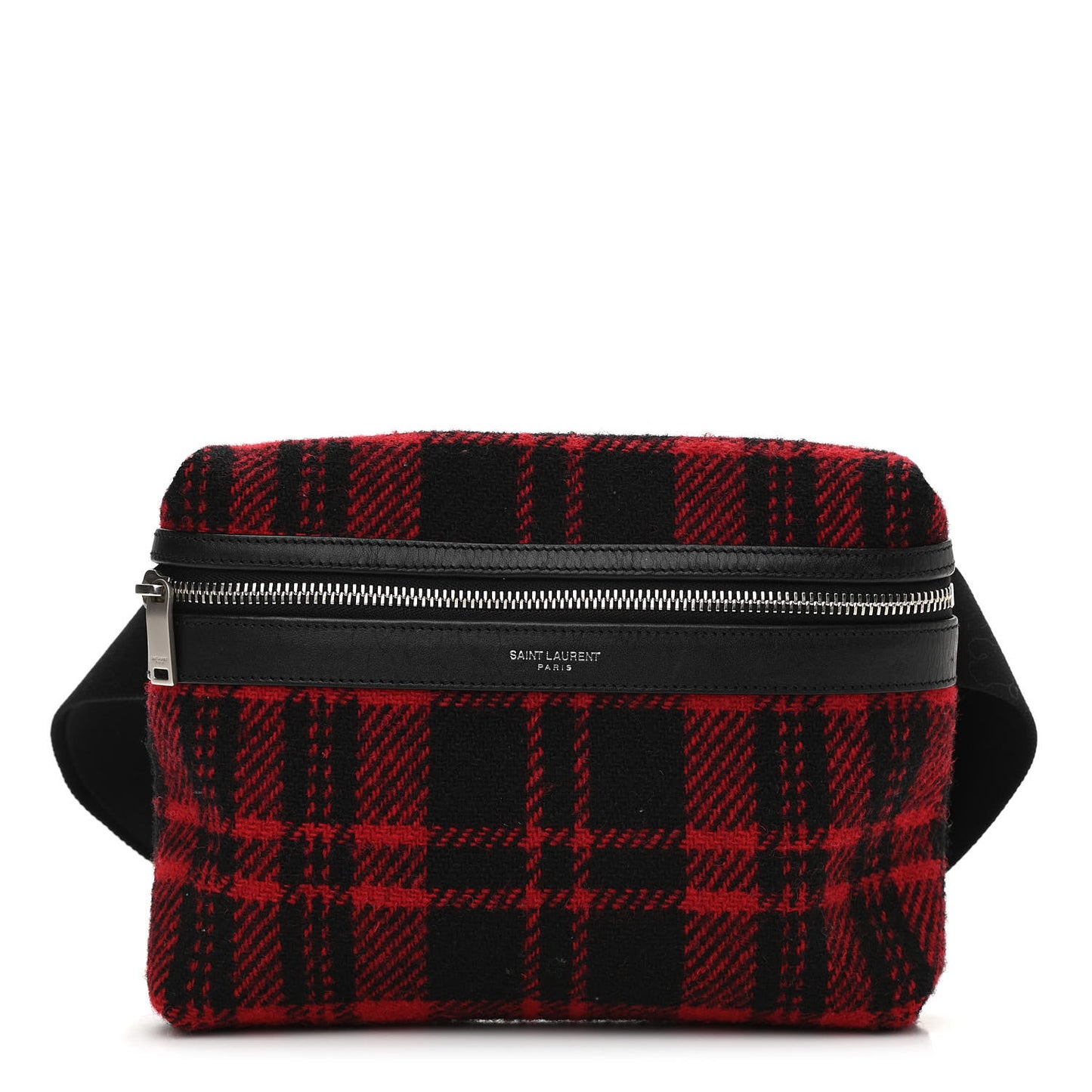 Wool Tartan City Belt Bag Red Black