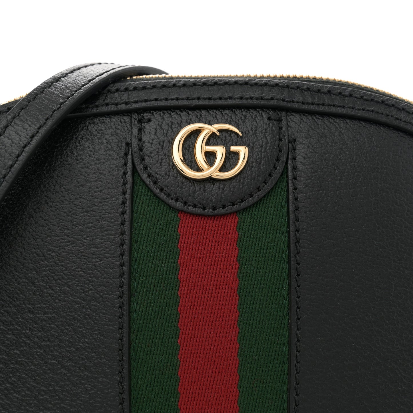 Calfskin GG Web Small Ophidia Dome Shoulder Bag Black