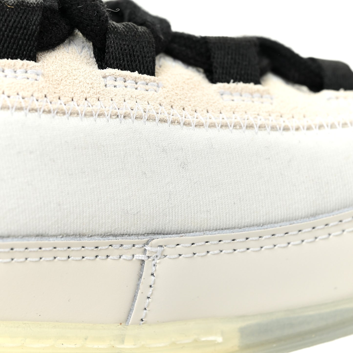 Velvet Calfskin Mixed Fibers CC Sneakers 41 Ivory Black