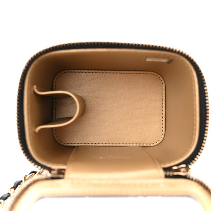 Chanel Lambskin Quilted Mini Pearl Crush Vanity Case With Chain Black 5 of 11