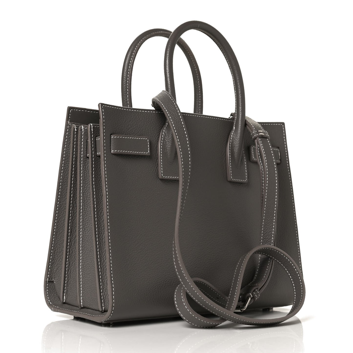 Grained Calfskin Small Sac De Jour Fog