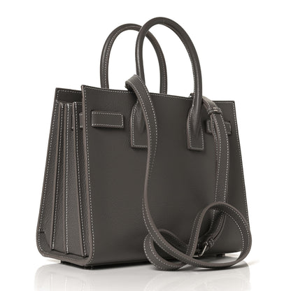 Saint Laurent Grained Calfskin Small Sac De Jour Fog 3 of 13