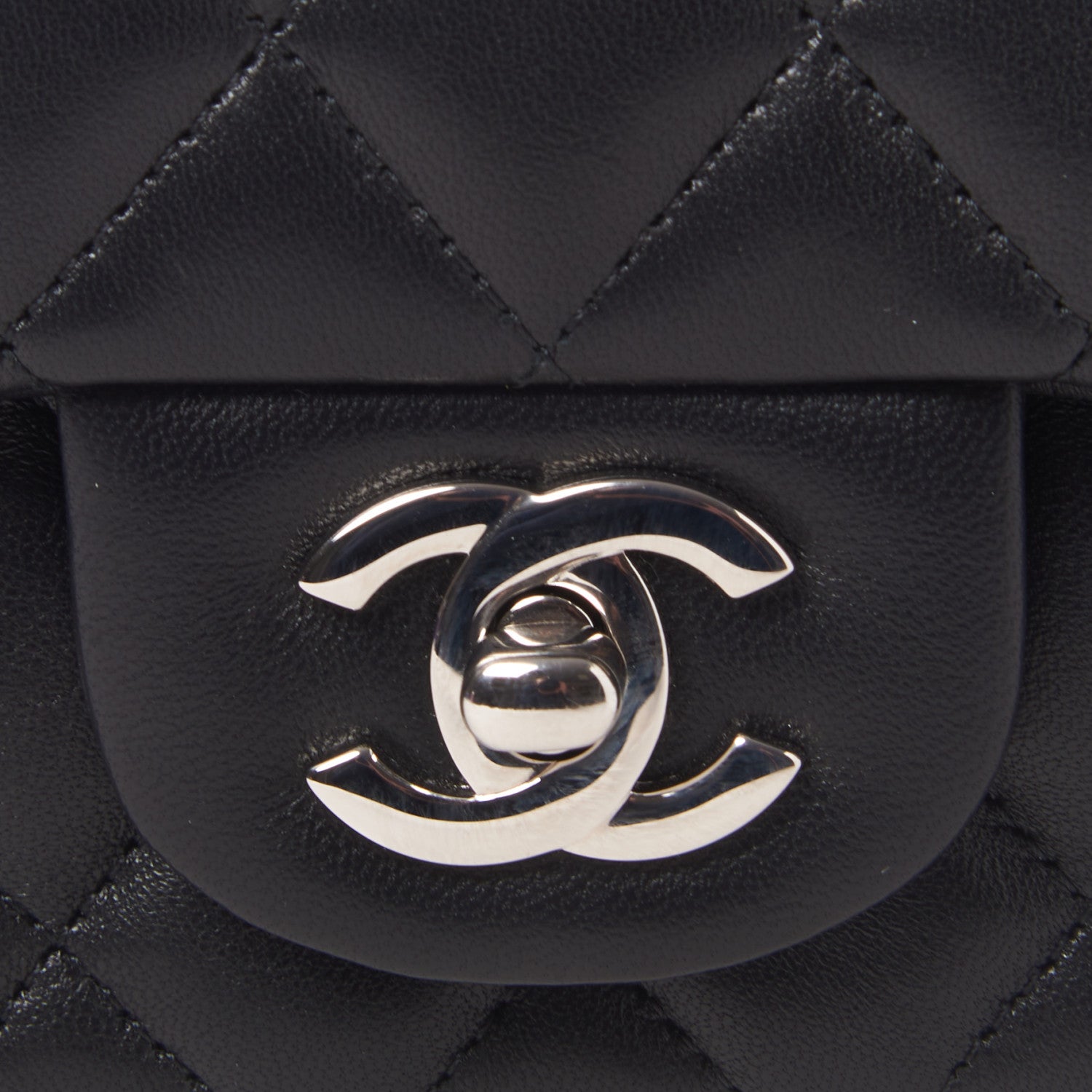 Chanel Lambskin Quilted Mini Square Flap Black 7 of 10
