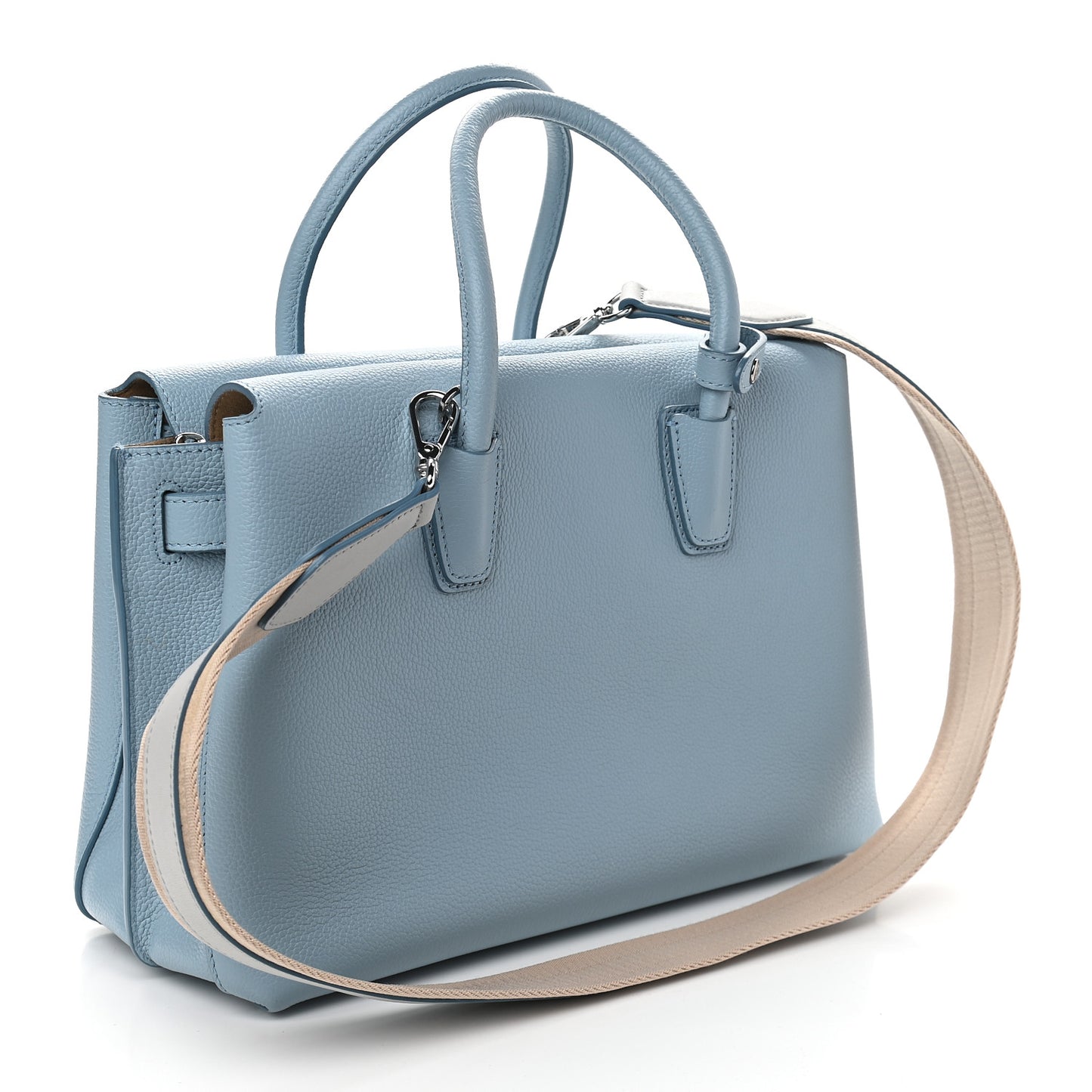 Grained Calfskin Medium Milla Tote Sky Blue