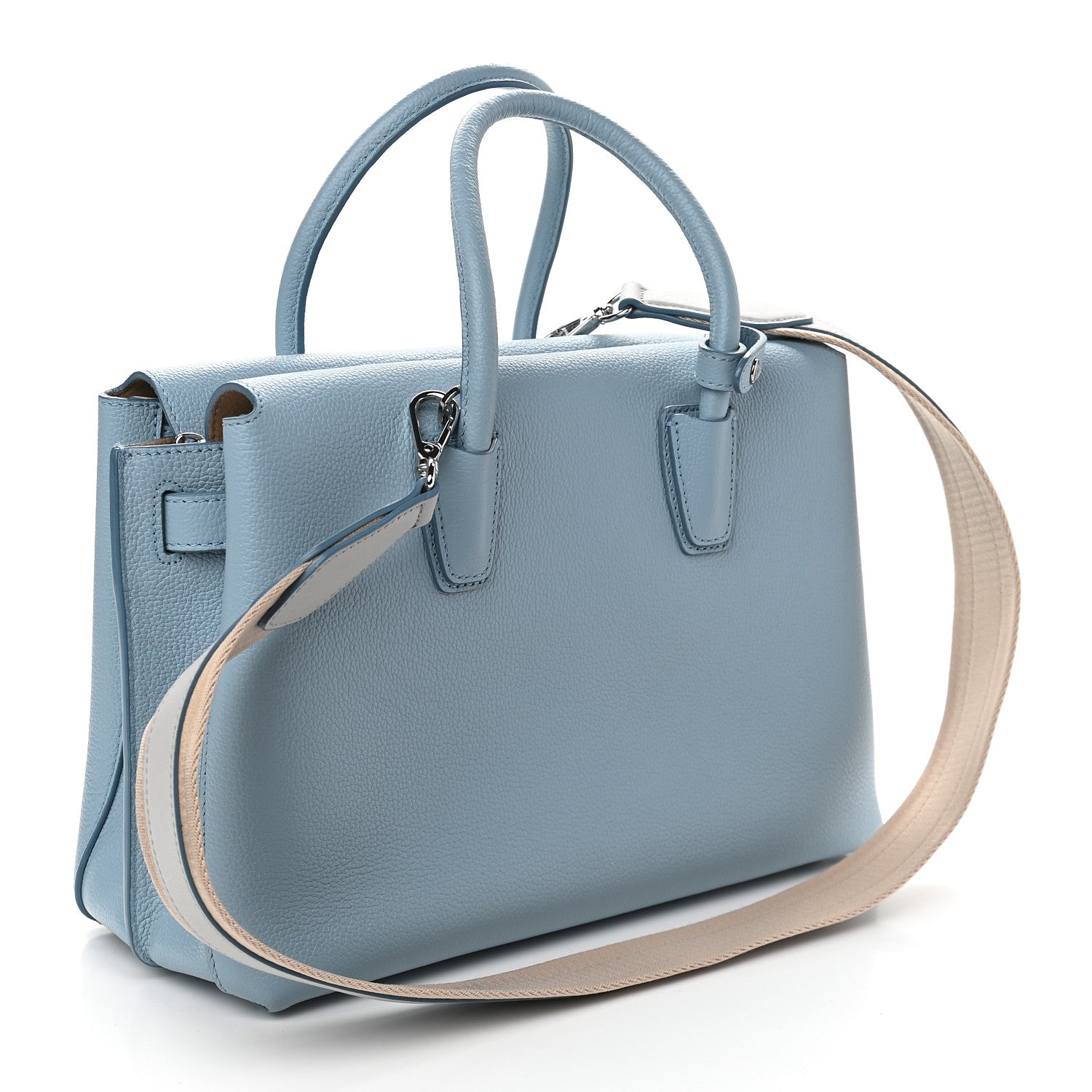MCM Grained Calfskin Medium Milla Tote Sky Blue 3 of 8