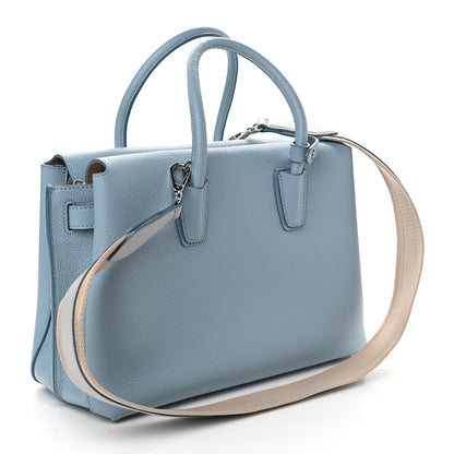 MCM Grained Calfskin Medium Milla Tote Sky Blue 3 of 8