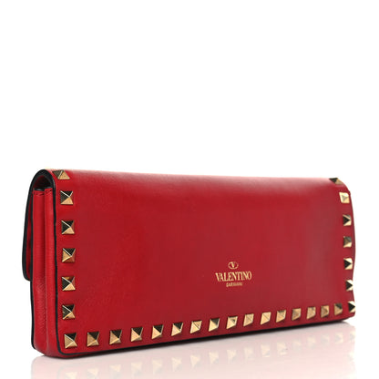 Valentino Garavani Nappa Rockstud Bangle Clutch Red 3 of 10