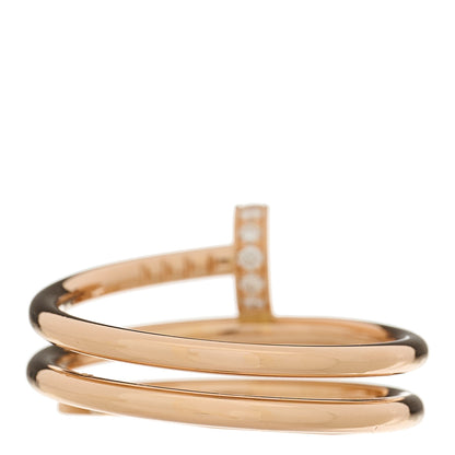 Cartier 18K Pink Gold Diamond Double Juste Un Clou Ring 53 6.25 4 of 7
