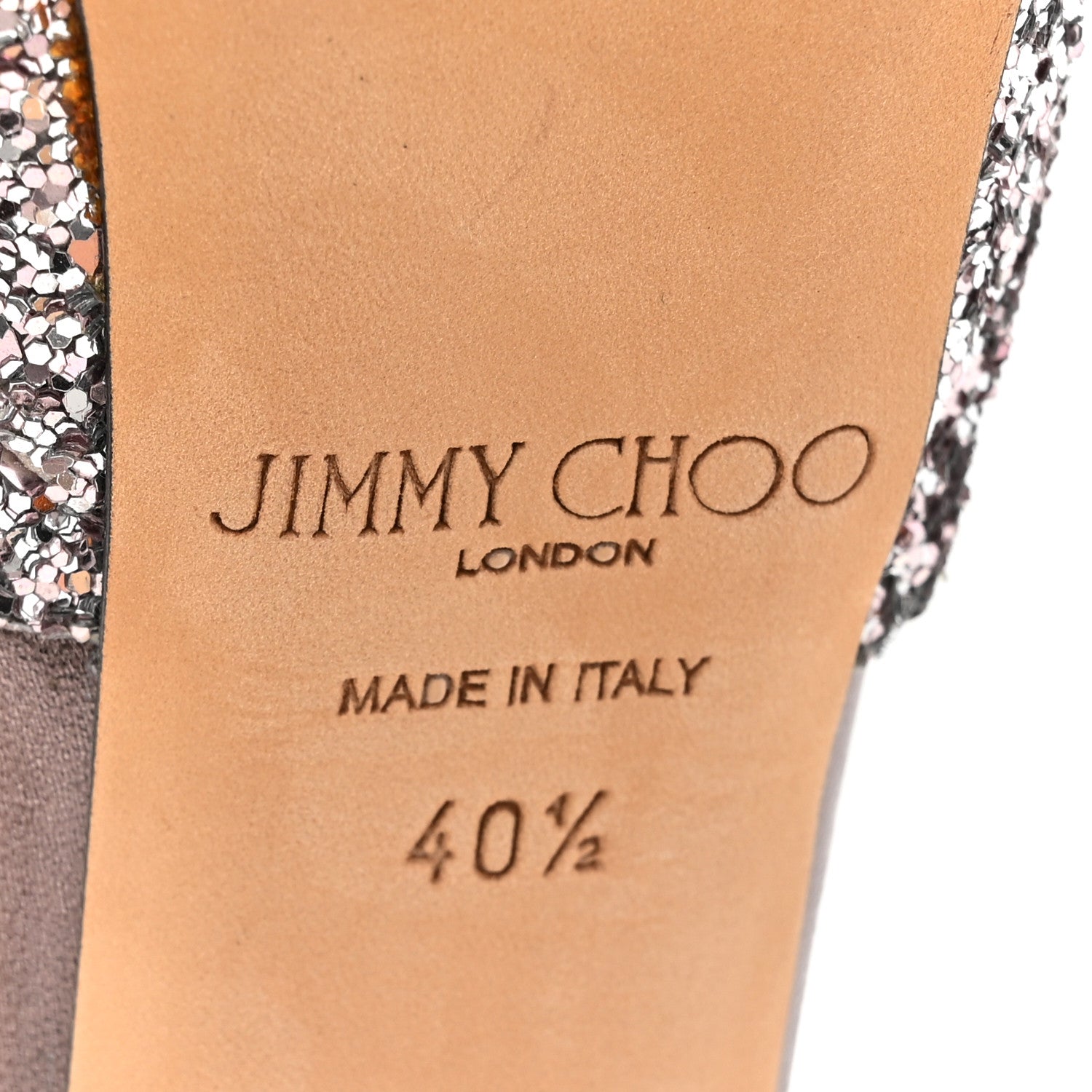 Jimmy Choo Coarse Glitter Fabric Pattie 130 Pumps 40.5 Light Lilac 6 of 13