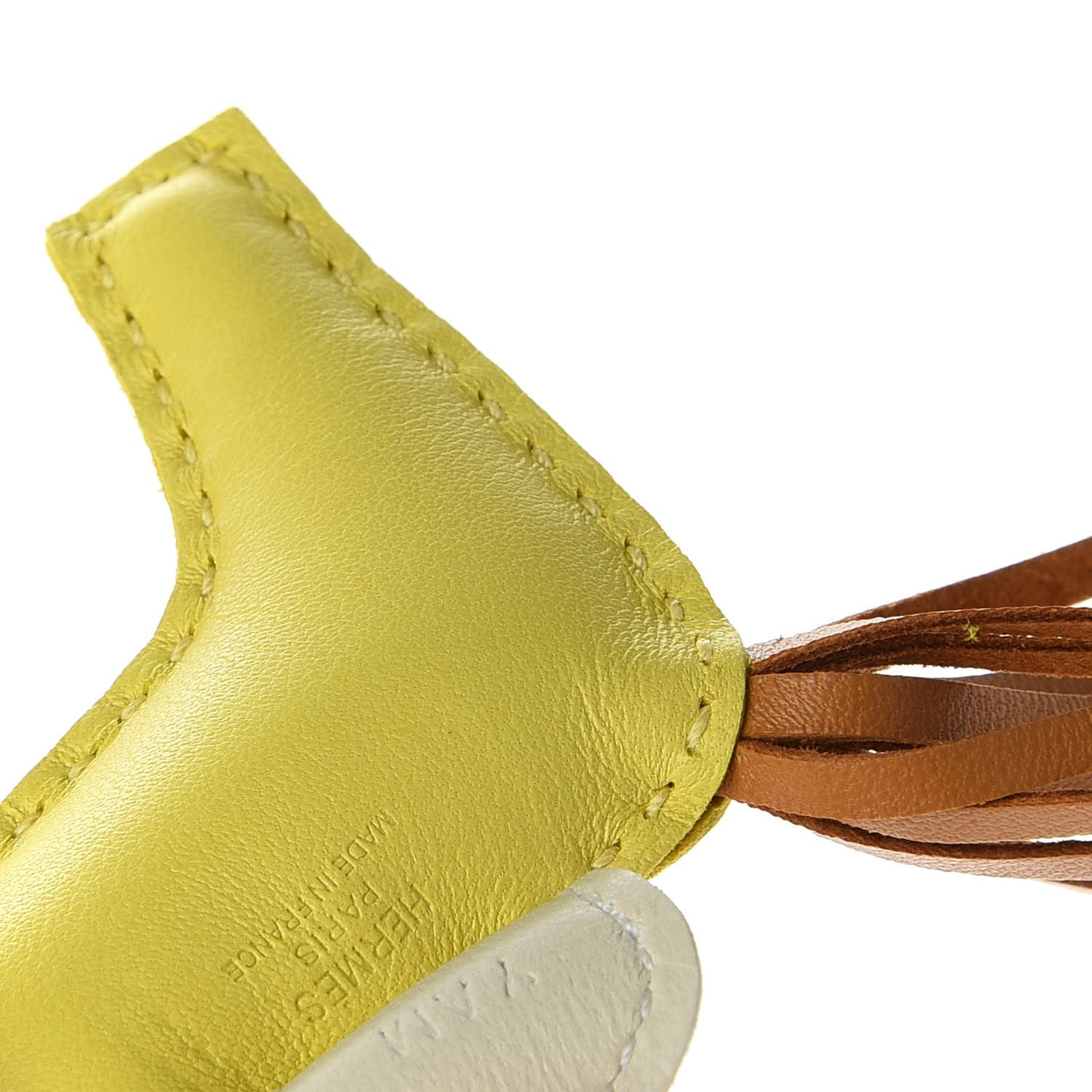 Milo Lambskin Grigri Rodeo Horse Bag Charm PM Lime Sesame Craie