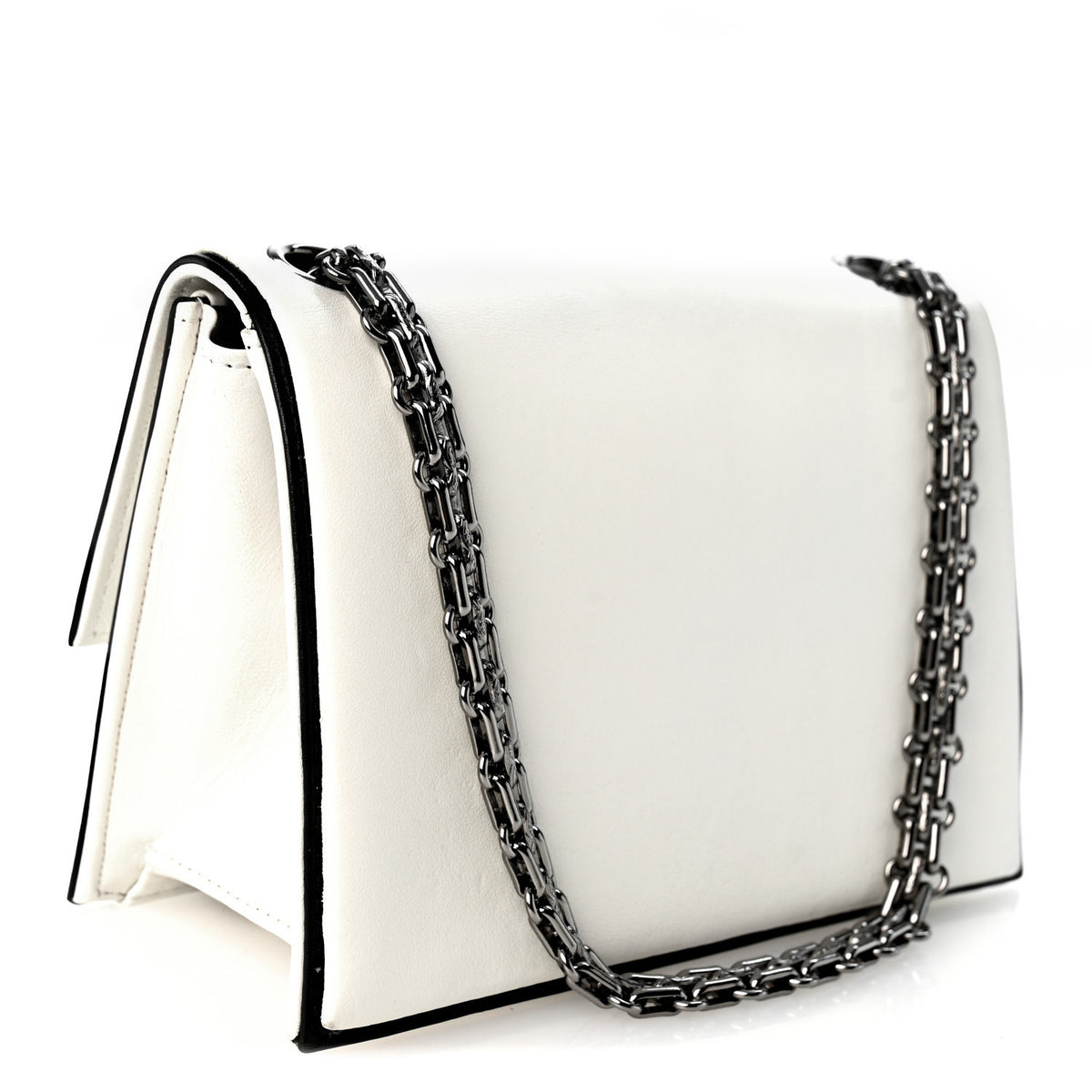 Lambskin Mademoiselle Flap White