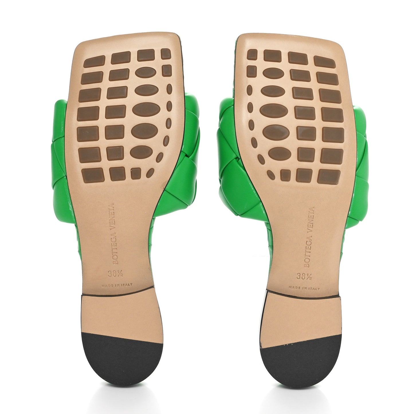 Nappa Maxi Intrecciato Lido Flat Sandals 38.5 Grass