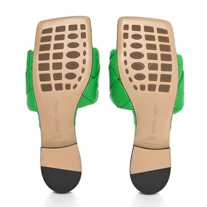 Bottega Veneta Nappa Maxi Intrecciato Lido Flat Sandals 38.5 Grass 5 of 8