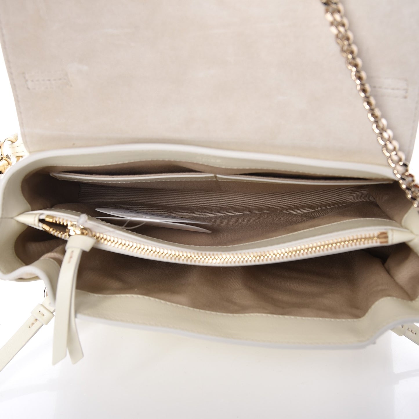 Smooth Calfskin Quilted Small Faye Day Shoulder Bag Natural White