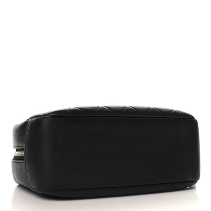 Chanel Lambskin Quilted Medium Curvy Pouch Cosmetic Case Black 4 of 8