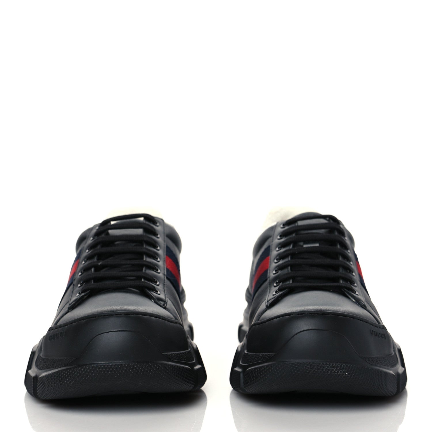 Gucci Calfskin Web Mens Nathan Sneakers 10.5 Black 2 of 8