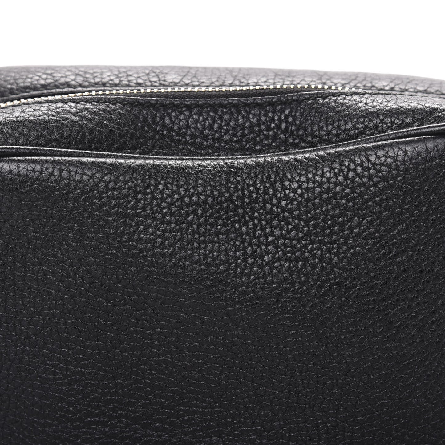Pebbled Calfskin Small Soho Disco Bag Black