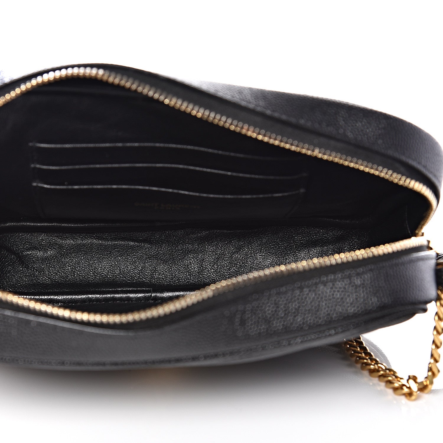 Saint Laurent Grain De Poudre Matelasse Monogram Mini Lou Camera Bag Black 4 of 9