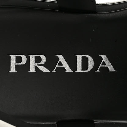 Prada Foam Rubber Triangle Logo Monolith 55mm Cage Sandals 38 Black 8 of 11
