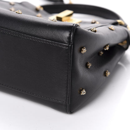 Fendi Nappa Crystal Studded XS Peekaboo Iconic Satchel Black 8 of 11