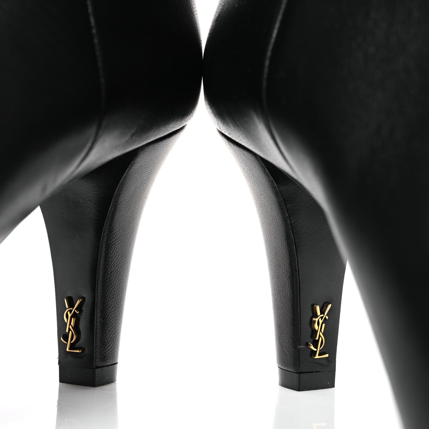 Saint Laurent Calfskin Jill Knee High Boots 39 Black 9 of 10