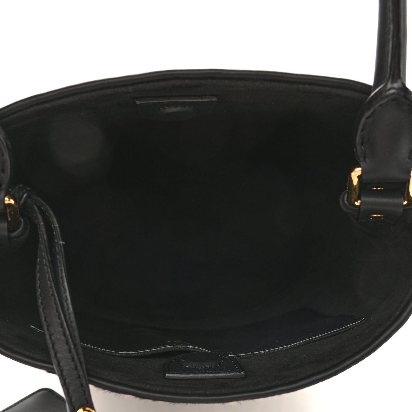 Prorsum Calf Hair Leopard Print The Bucket Bag Black