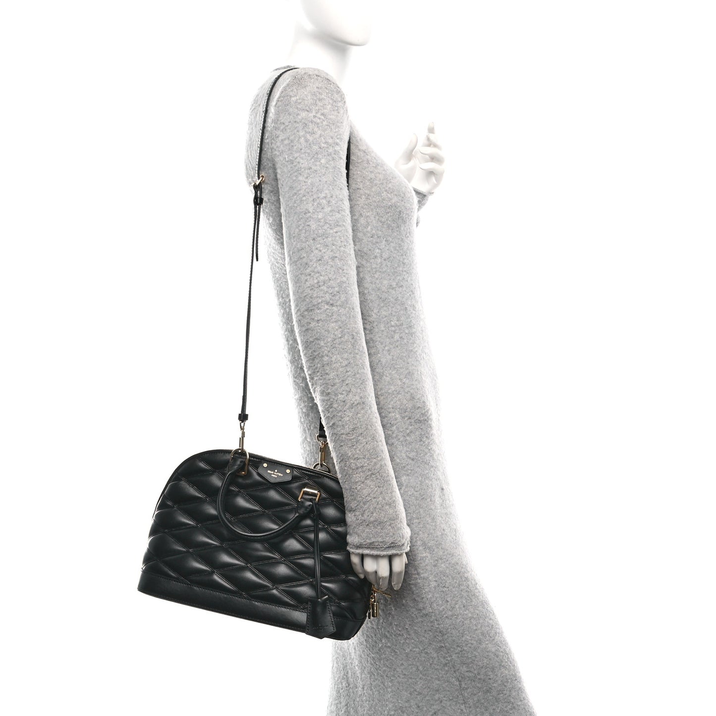 Lambskin Studded Malletage Alma PM Black