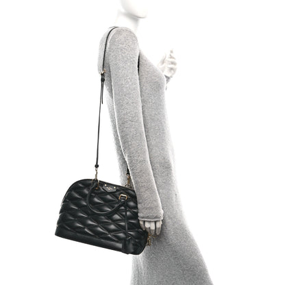Louis Vuitton Lambskin Studded Malletage Alma PM Black 2 of 10