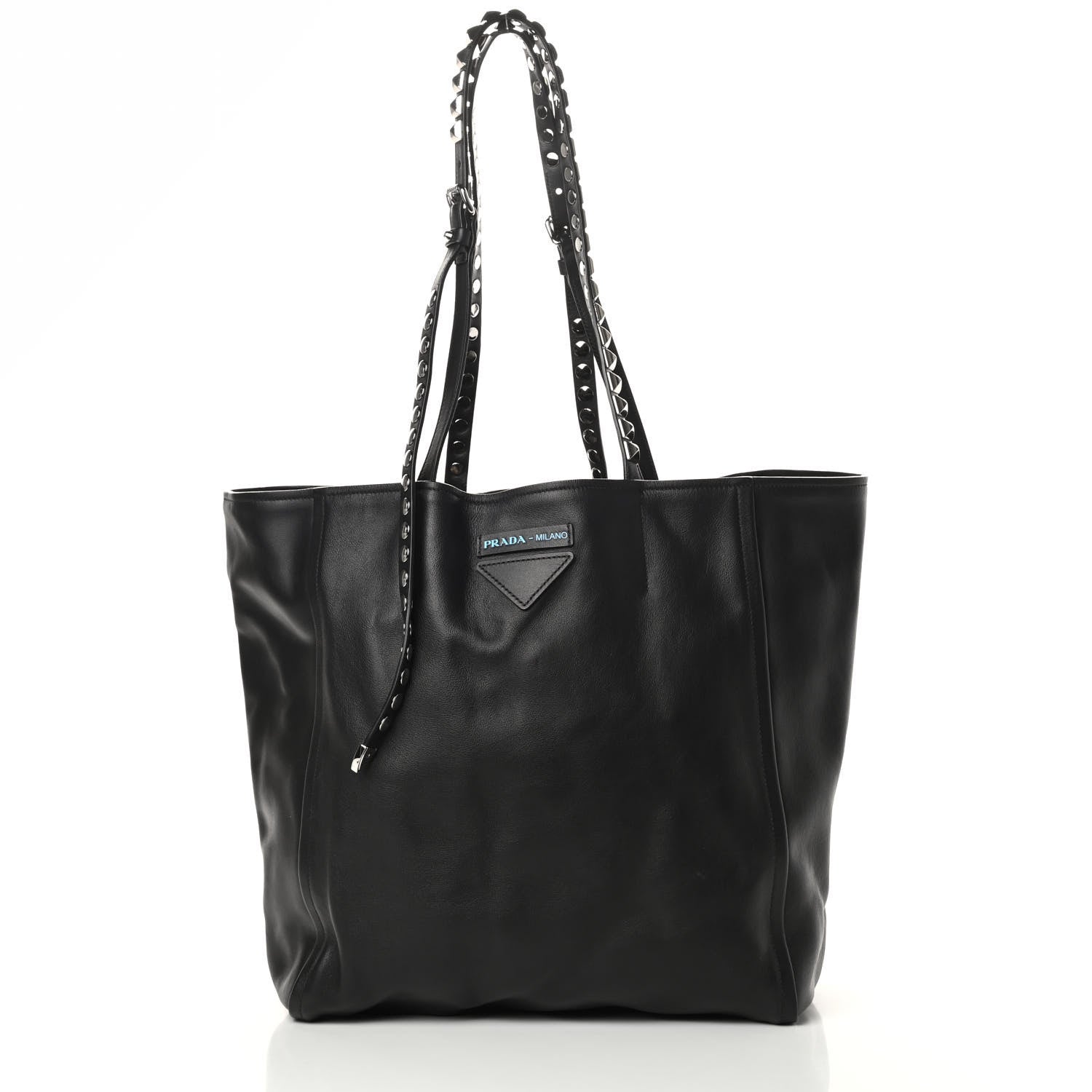 Prada Grace Lux Studded Large Concept Shopper Tote Black 3 of 11