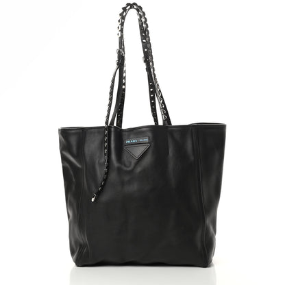 Prada Grace Lux Studded Large Concept Shopper Tote Black 3 of 11