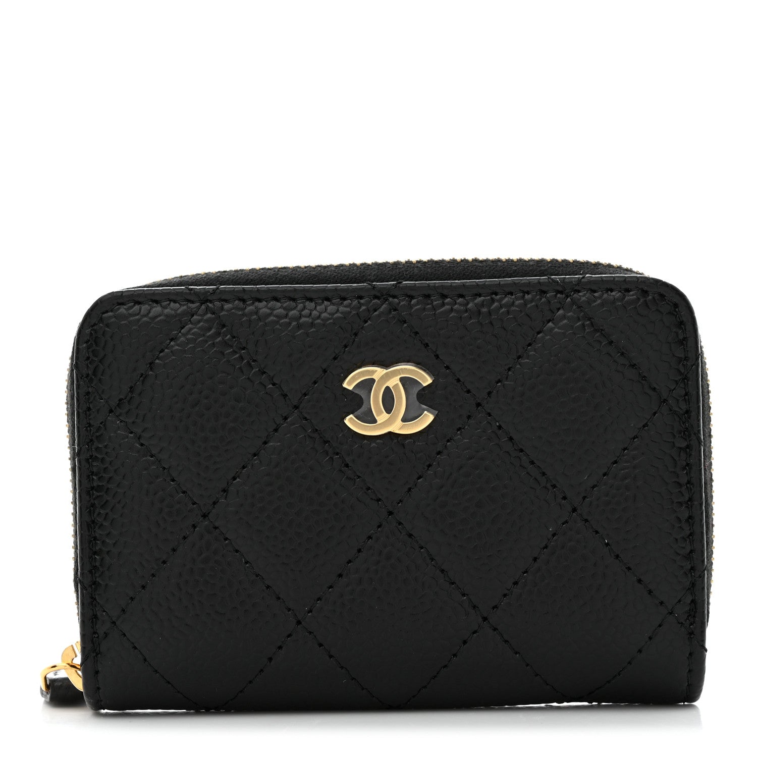 Chanel Caviar Quilted Zip Coin Purse Black 1 of 7