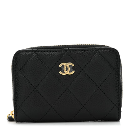 Chanel Caviar Quilted Zip Coin Purse Black 1 of 7