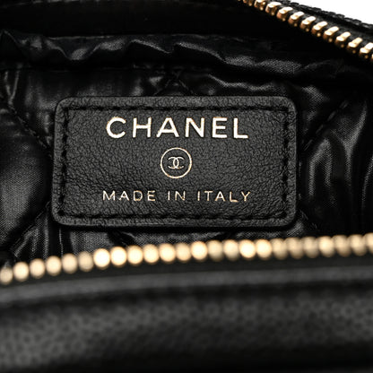 Chanel Caviar Quilted Curvy Pouch Cosmetic Case Black 6 of 8