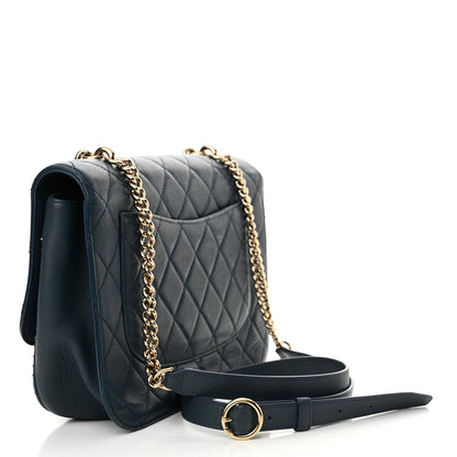 Chanel Caviar Quilted Large Studded Flap Blue 3 of 12