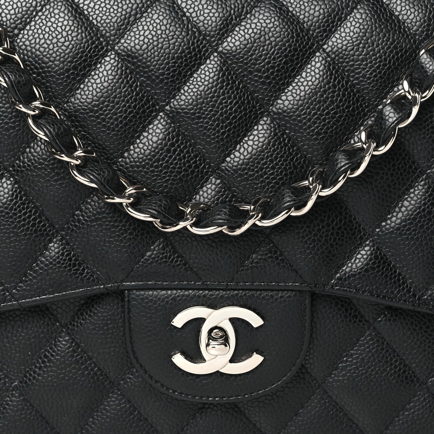 Caviar Quilted Jumbo Single Flap Black