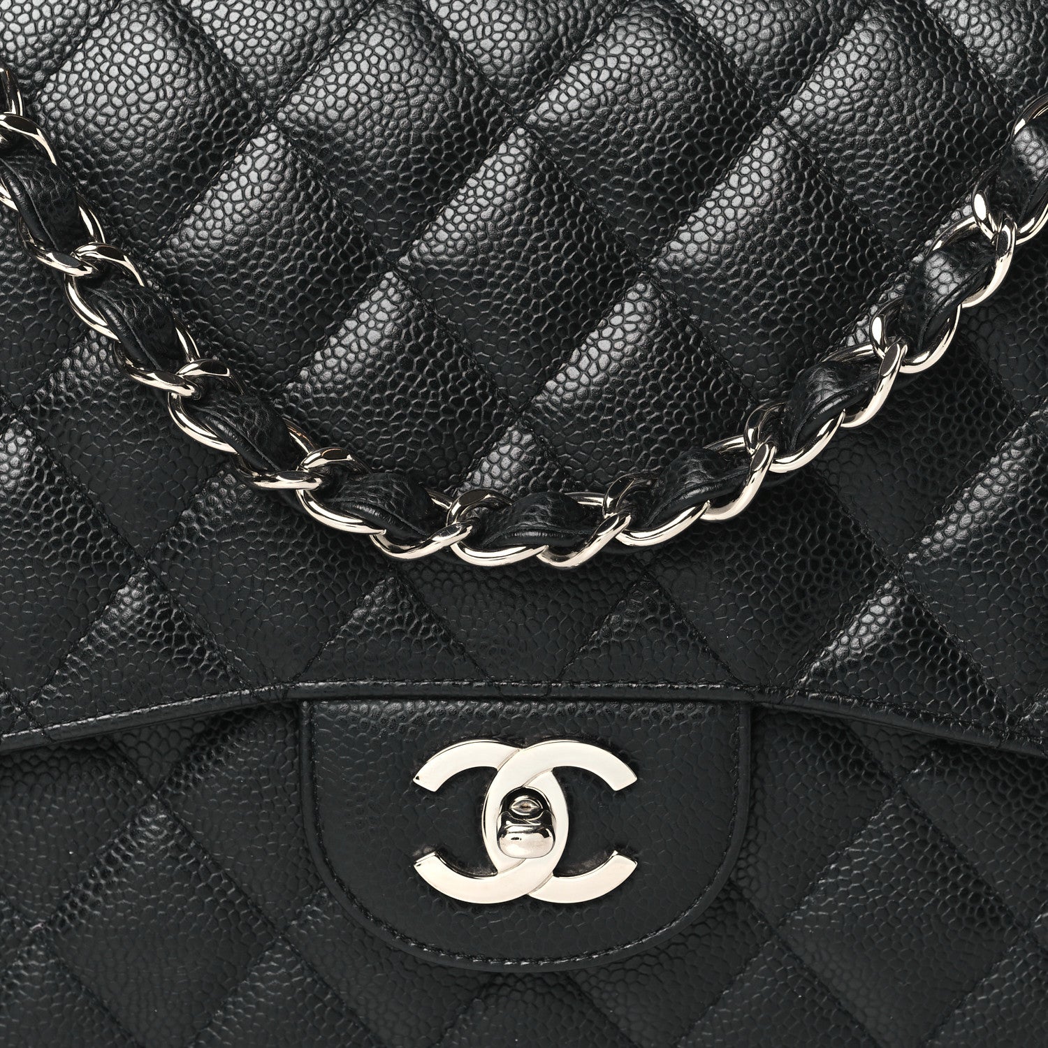 Chanel Caviar Quilted Jumbo Single Flap Black 8 of 10