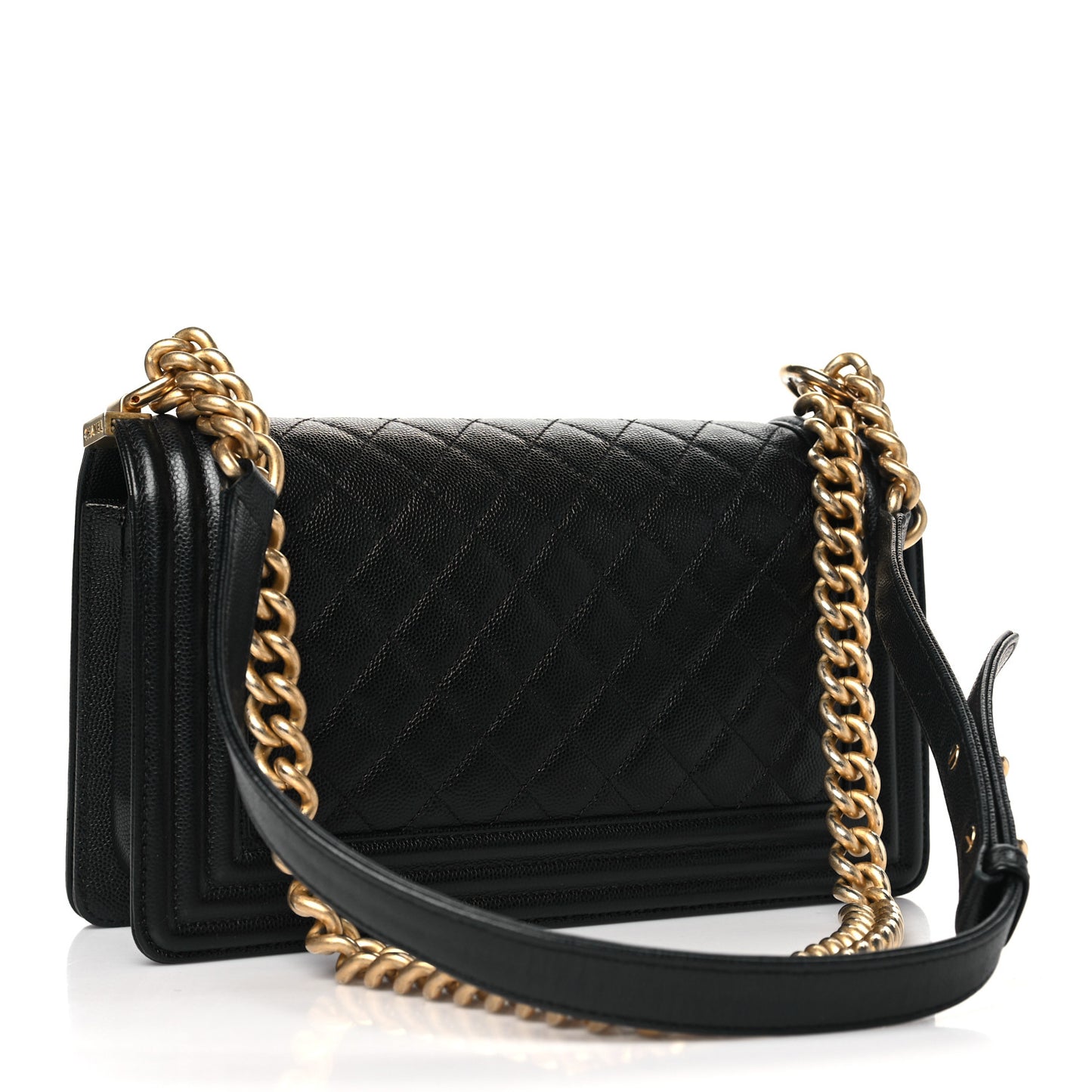 Caviar Quilted Medium Boy Flap Black