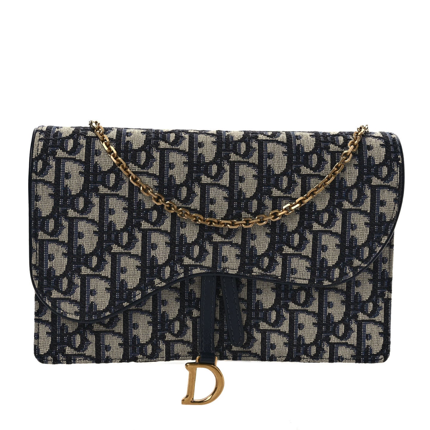 Oblique Saddle Chain Pouch Blue