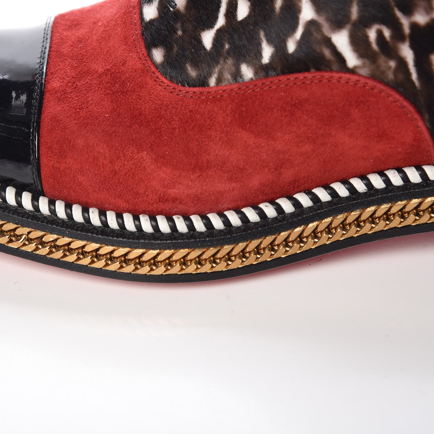 Christian Louboutin Calf Hair Suede Chain Trim Womens Latcho Oxfords 39 8 of 16