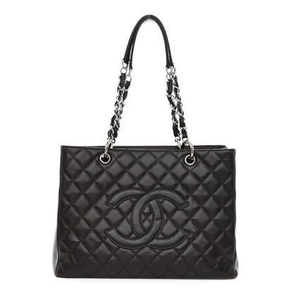 Chanel Caviar Quilted Grand Shopping Tote GST Dark Brown 1 of 11
