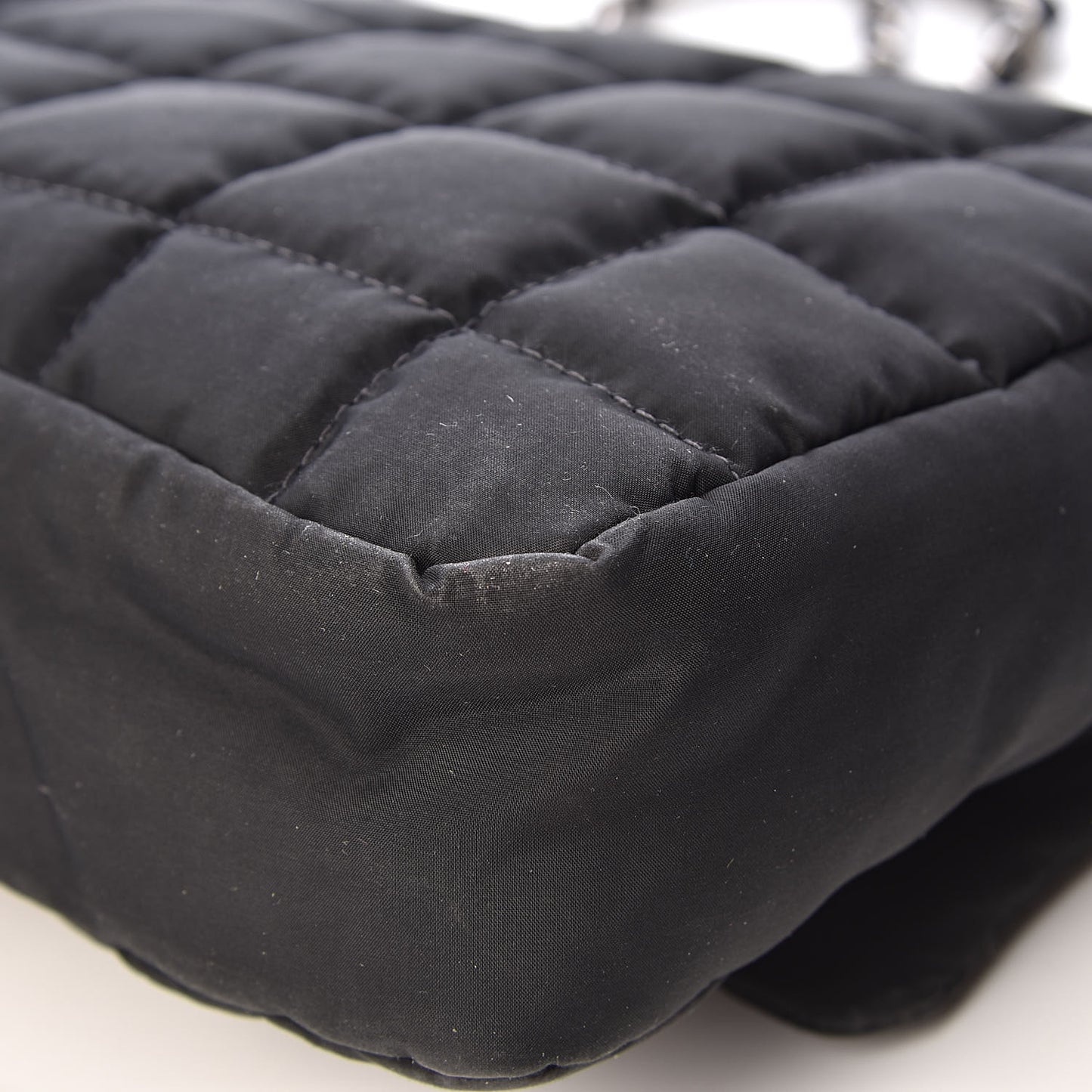 Nylon Square Quilted Flap Black