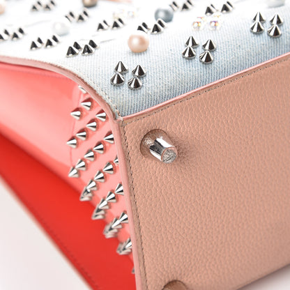 Christian Louboutin Denim Calfskin Patent Pearl Studded Loubinthesky Medium Paloma Blue 25 of 29