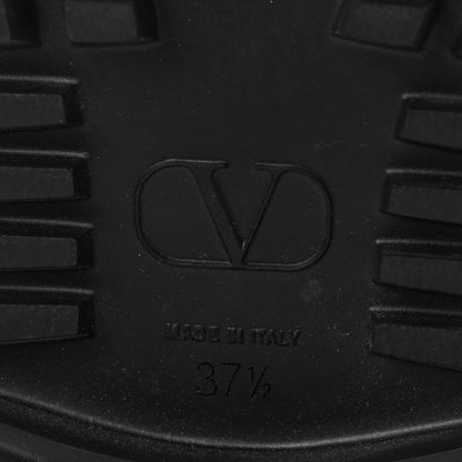 Valentino Garavani Calfskin Womens VLOGO 35mm Combat Boots 37.5 Black 11 of 12