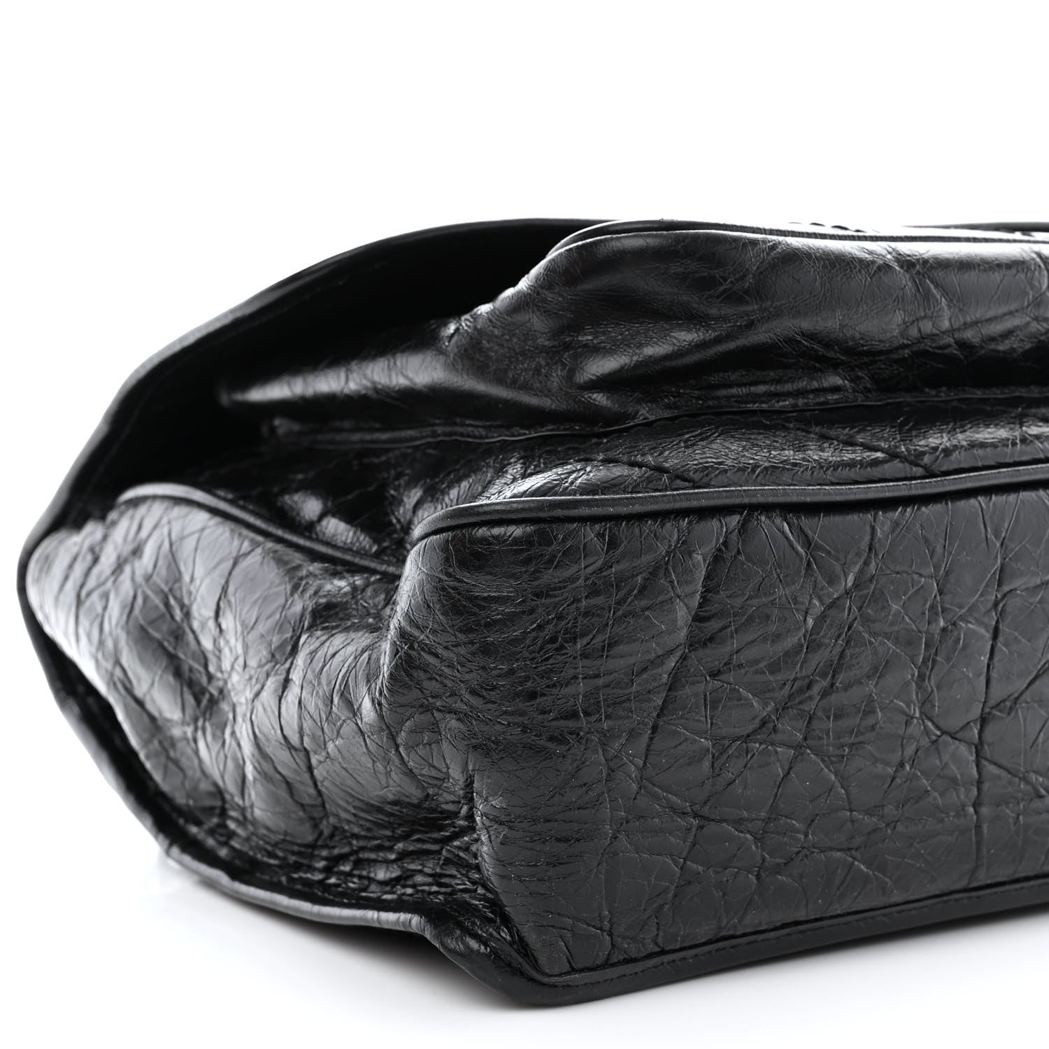 Saint Laurent Crinkled Calfskin Matelasse Monogram Large Niki Chain Satchel Black 9 of 11