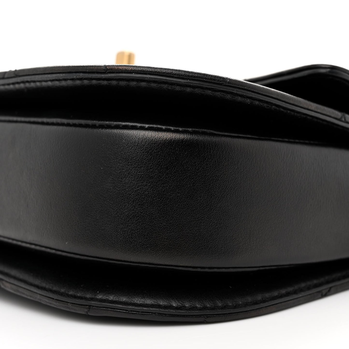 Calfskin Quilted Moon Messenger Black
