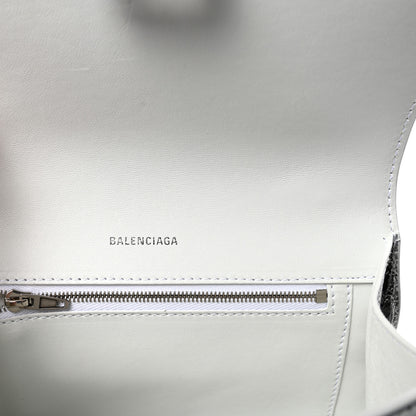 Balenciaga Smooth Calfskin Graffiti Hourglass Top Handle Bag Small White Black 6 of 9