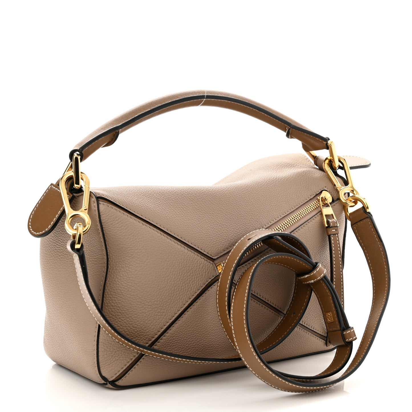 Grained Calfskin Small Puzzle Bag Sand Mink