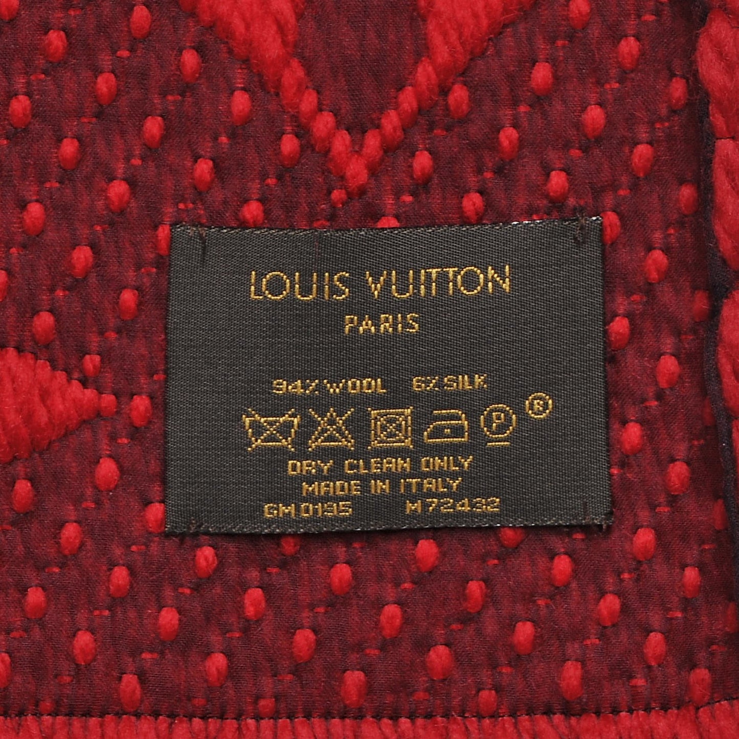 Wool Silk Logomania Scarf Rubis