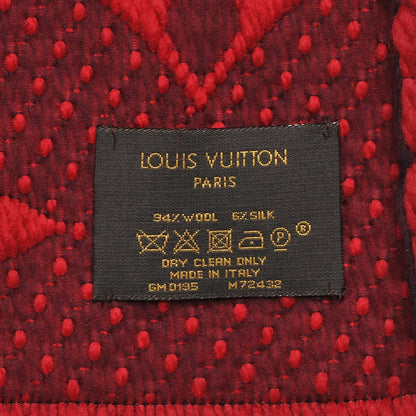 Louis Vuitton Wool Silk Logomania Scarf Rubis 4 of 4